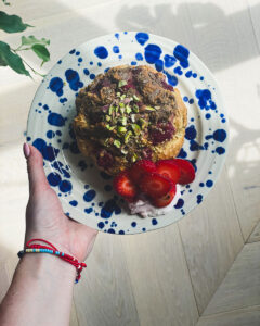 pieczona owsianka z migdałami