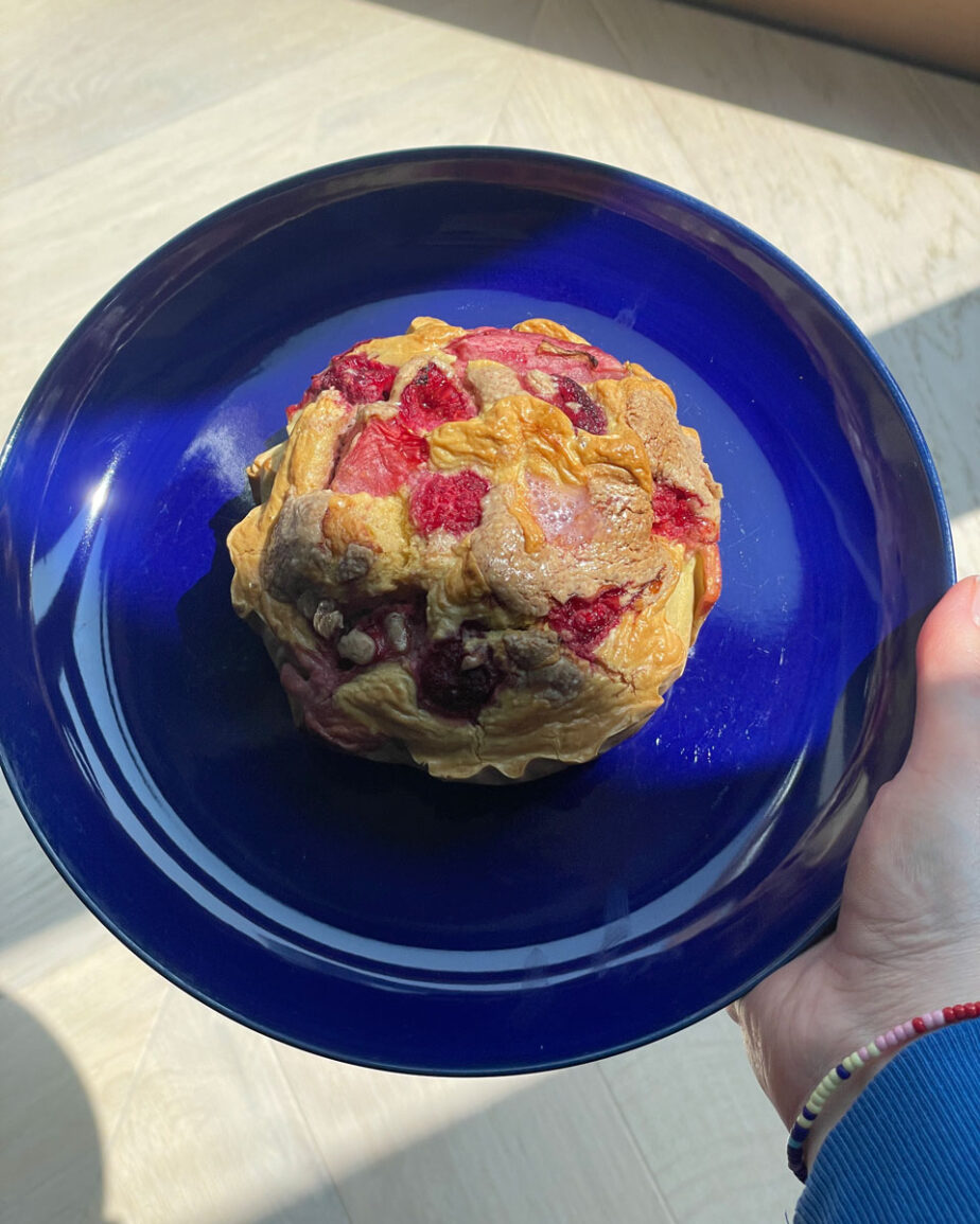 pieczona owsianka z malinami